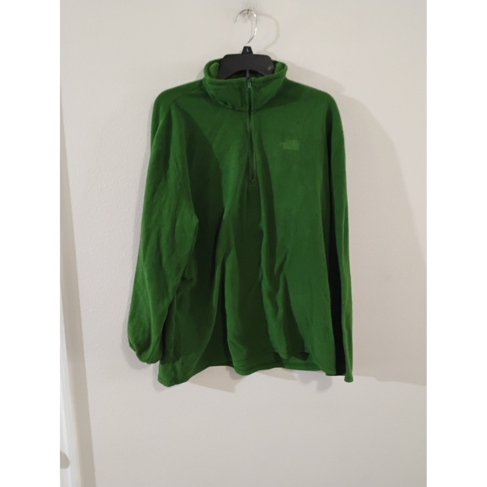 The North Face Mens XL TKA 100 Glacier Quarter Zip Fleece Pullover Green